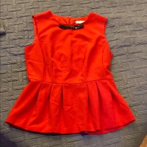 👀Discount Rack⭐️ New York and Company Red Sleeveless Peplum Top